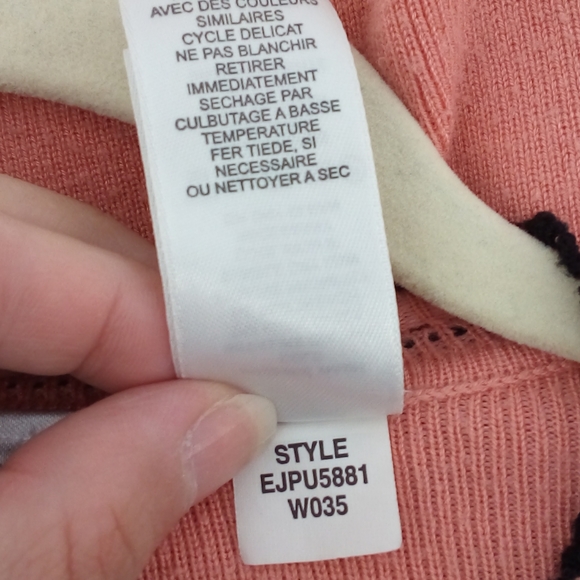 Emma James Petite Liz Claiborne Pink Black Stitch Cardigan Set Career Work M - Picture 11 of 13